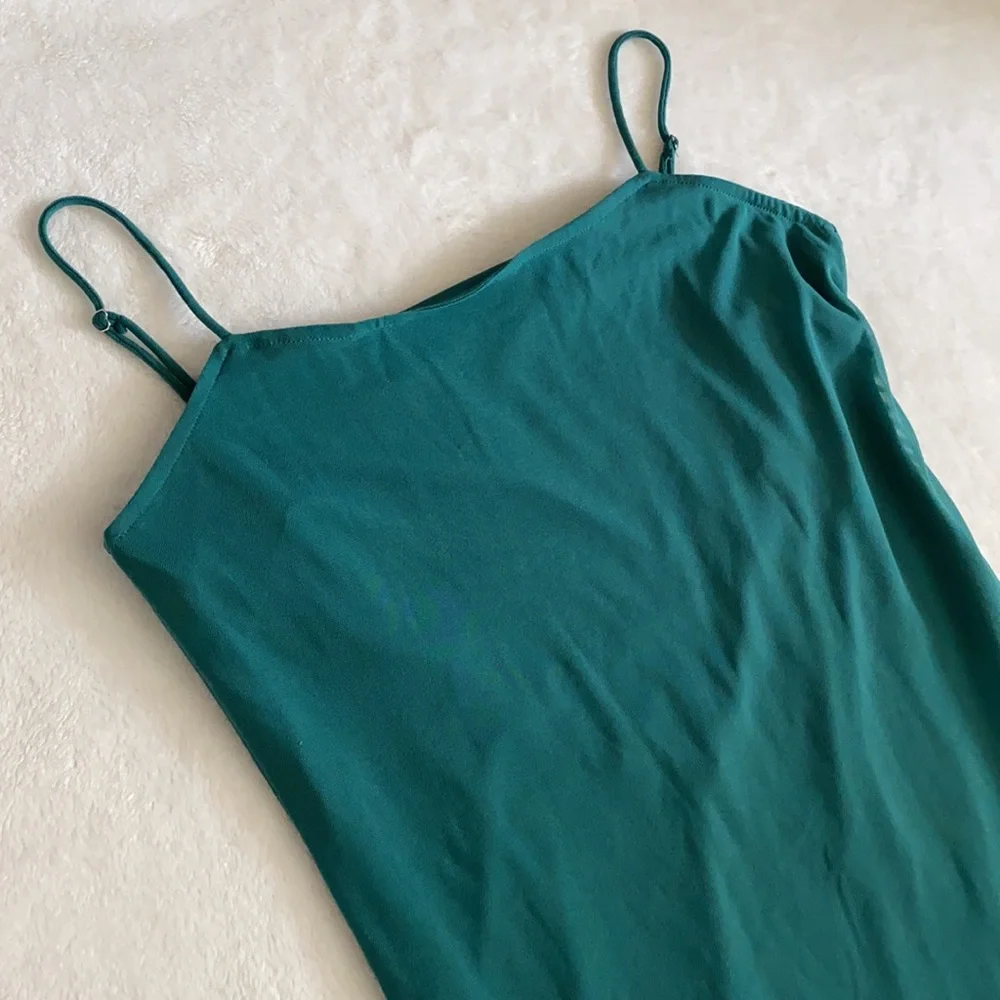 {NWT} Urban Outfitters | Glamour Girl Mesh Overlay Midi Dress Teal Green/Blue S - Picture 5 of 16